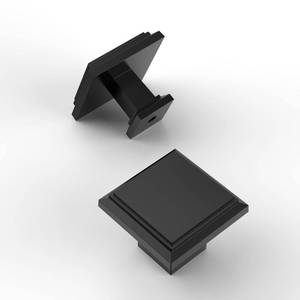 lot 20308 image: Amerdeco Matte Black Square Cabinet Knobs Single Hole 1.3 Inch 10 Pack