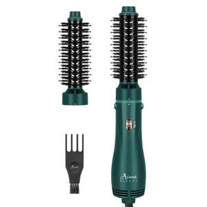 lot 20313 image: Aima Beauty 2-in-1 Blow Dryer Brush Set 1100W Green (Used, Missing Pieces)