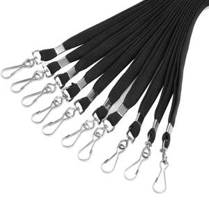 lot 20317 image: Prudiut 25 Pack Black ID Badge Lanyards with Swivel Hook Clip
