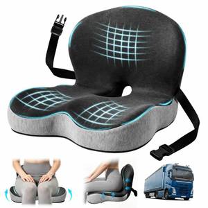 lot 20330 image: Qoarimsk Memory Foam Seat Cushion Ergonomic L-Shaped Adjustable Strap