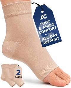 lot 20340 image: ACTINPUT Ankle Brace Compression Sleeve Socks 2 Pack 8-15 mmHg