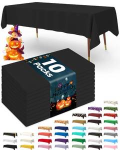 lot 20367 image: Pureegg Disposable Plastic Tablecloth 10 Pack 54 x 108 Inch Black Halloween