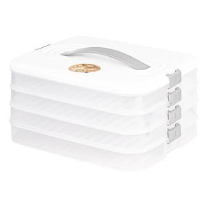 lot 1669 image: Liatinbo Cookie Carrier 4-Layer with Lid and Handle, White