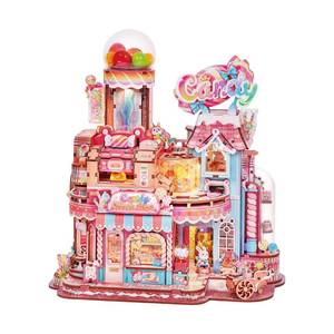 lot 1704 image: Tonecheer 3D Wooden Puzzle Candy Workshop Mechanical Transmission Model Kit