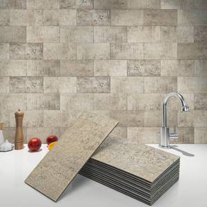 lot 1755 image: Art3d Peel and Stick Subway Tile Backsplash Stone Beige 102-Pack