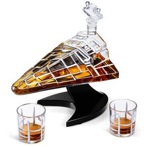 lot 1764 image: The Wine Savant Galactic Command Cruiser Whiskey Decanter Set 20oz