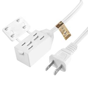 lot 2050 image: FiiMan 3-Outlet Power Strip Extension Cord 16 AWG 13A 6 Ft White