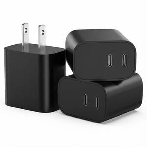 lot 2072 image: SMALLElectric USB-C Wall Charger 3 Pack Dual Port 20W Black