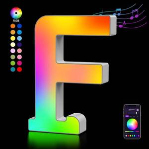 lot 2319 image: OJQ LED Marquee Letter Lights 26 Letters 2 Symbols Music Sync Remote App