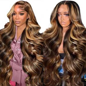lot 2338 image: FNSD Honey Blonde Ombre 13x6 Lace Front Wig Human Hair Body Wave