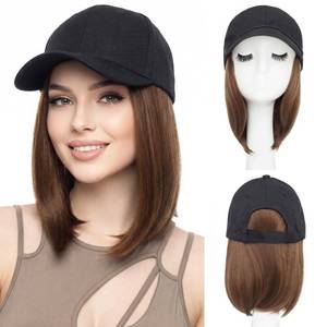 lot 2345 image: SEGO Baseball Cap with Hair Extensions for Women 16 Inch Light Brown Synthetic