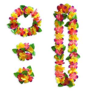 lot 2366 image: Estivaux Hawaiian Lei Set 4 Pieces Luau Tropical Floral Party Favors