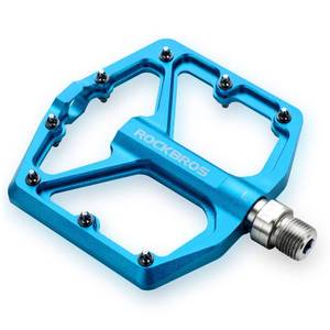 lot 2374 image: ROCKBROS Aluminum MTB Flat Pedals 916 Inch Wide Platform Pair