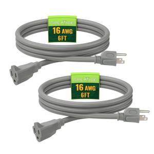 lot 2381 image: GREATIDE 6 FT 163 SJTW Indoor Outdoor Extension Cord, White, 2 Pack
