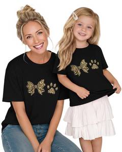 lot 2400 image: Xaatren Mommy and Me Matching Outfits Shirts Black 9-10 Years