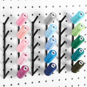 lot 2401 image: Novabright 6 Pack Black Pegboard Spool Hook Thread Storage 14 Inch Round Hole