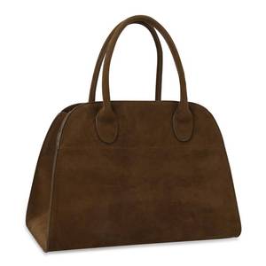 lot 2406 image: UIXIZQ Brown Suede Tote Bag for Women Faux Leather Shoulder Satchel