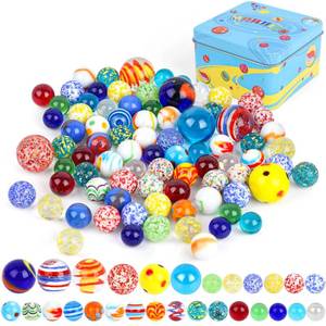 lot 2411 image: 3 Otters Glass Marbles 85 Pcs Assorted Sizes