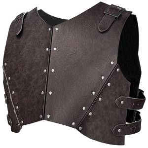 lot 2451 image: HiiFeuer Medieval Faux Leather Chest Armor Knight Dark Brown