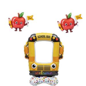 lot 2467 image: Festimo School Bus & Apple Foil Balloon Set 3 Pcs