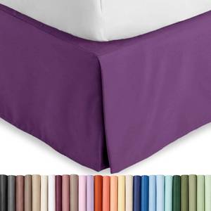 lot 2482 image: Bare Home Queen Bed Skirt 15-Inch Drop 1800 Microfiber Plum