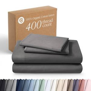 lot 5764 image: Bare Home Organic Cotton Sateen Sheet Set Twin XL Grey