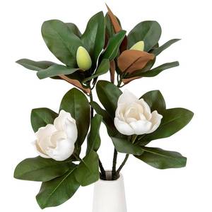 lot 5781 image: Artificial Magnolia Flowers 33.5 Inch Long Stem 2 Pack White