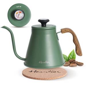 lot 5794 image: Harriet Stovetop Gooseneck Tea Kettle With Thermometer 37 oz Green