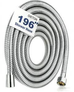 lot 5815 image: OIETON Stainless Steel Shower Hose 196 Inch G12 Brass Fitting