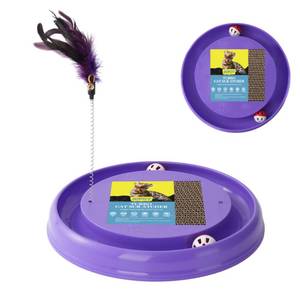 lot 5816 image: JOPOY Interactive Cat Ball Track Toy Cat Scratcher Purple