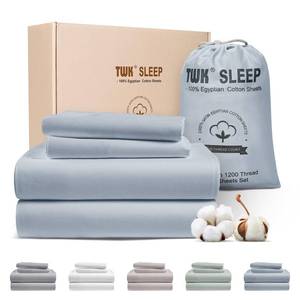 lot 5818 image: TWK 1200 TC 100% Egyptian Cotton Sheet Set King French Blue