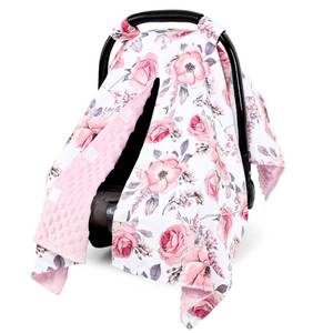 lot 5986 image: SWESEN Car Seat Canopy Cover For Baby Girls Floral 360 Coverage Nursing Cover