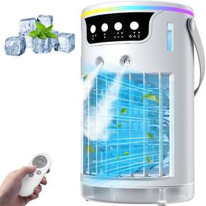 lot 5997 image: Ylkf Portable Air Conditioner Mini Evaporative Air Cooler 1200ML White