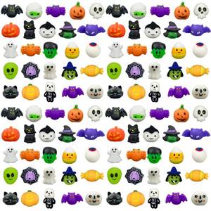 lot 5998 image: Anditoy 100 Pcs Halloween Mochi Squishy Toys 25 Styles