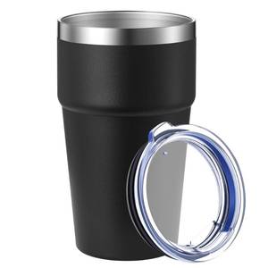 lot 6200 image: MEWAY 16oz Double Wall Vacuum Insulated Stainless Steel Tumbler with Lid Black