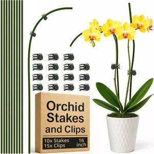 lot 6201 image: Sproot Bendable Plant Support Stakes 16 Inch 10 Pack With 15 Clips