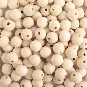 lot 6206 image: Pojah Natural Unfinished Round Wood Beads 150 Pcs 0.98in Dia 0.177in Hole