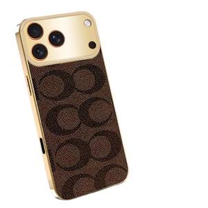 lot 6208 image: Sriyso Leather Electroplated Phone Case for iPhone 16 Brown