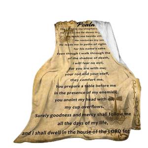 lot 6221 image: Launamren Psalm 23 Religious Throw Blanket 60x50 Inch
