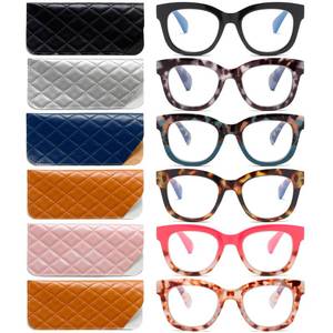 lot 6226 image: ZXYOO Oversized Blue Light Blocking Reading Glasses for Women 6 Pack 3.00