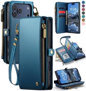 lot 6235 image: Defencase Wallet Case with RFID Card Holder, Blue for iPhone 17 Pro Max