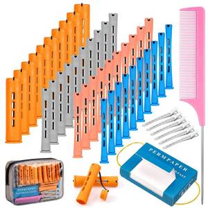 lot 6238 image: ProSuites Hair Perm Rods 40 Pcs with 350 Perm Papers and Rat Tail Comb
