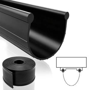 lot 6240 image: Clyro Garage Door Bottom Seal 20 Ft 316 Round Bead Vinyl Black