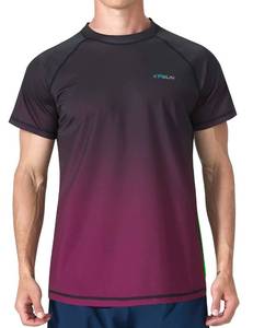 lot 6241 image: KPSUN Mens Short Sleeve Rash Guard Swim Shirt UPF 50 Quick Dry Size L