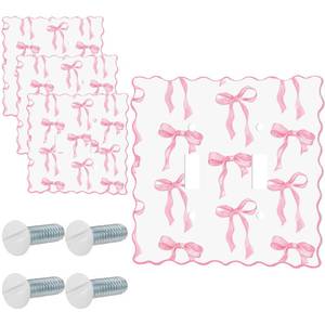 lot 6271 image: Relaxweex Pink Bow Light Switch Cover 4 Pcs Rectangular Hole