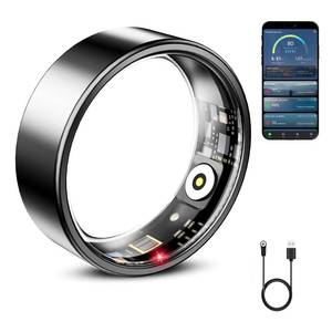 lot 6307 image: Mirlray Smart Ring Health Tracker Heart Rate Blood Oxygen Black Size 8 R02C
