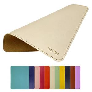 lot 6324 image: MelVan PU Leather Mouse Pad with Stitched Edge, 10.2 x 8.3 in, Beige
