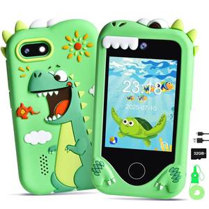 lot 6355 image: Jusvenmt Kids Toy Smart Phone 2.8 Inch Touchscreen Dinosaur Green