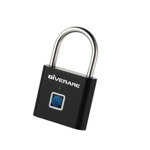 lot 6359 image: GIVERARE Fingerprint Padlock Biometric Keyless USB Rechargeable Black