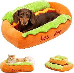 lot 7924 image: Mokvtz Hot Dog Pet Bed for Small Dogs, 22.4 x 17.3 x 7.1 in
